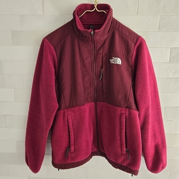 The North Face Denali PolarTec Fleece Zip-Up Jacket Magenta Pink Burgundy Small - Picture 1 of 7